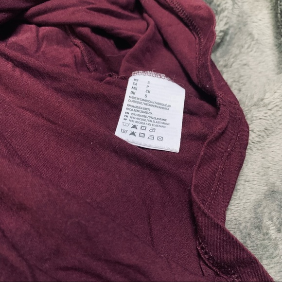 Two AEO Soft and Sexy High-Neck Tank Tops (Washed Black and Maroon) - Picture 4 of 10